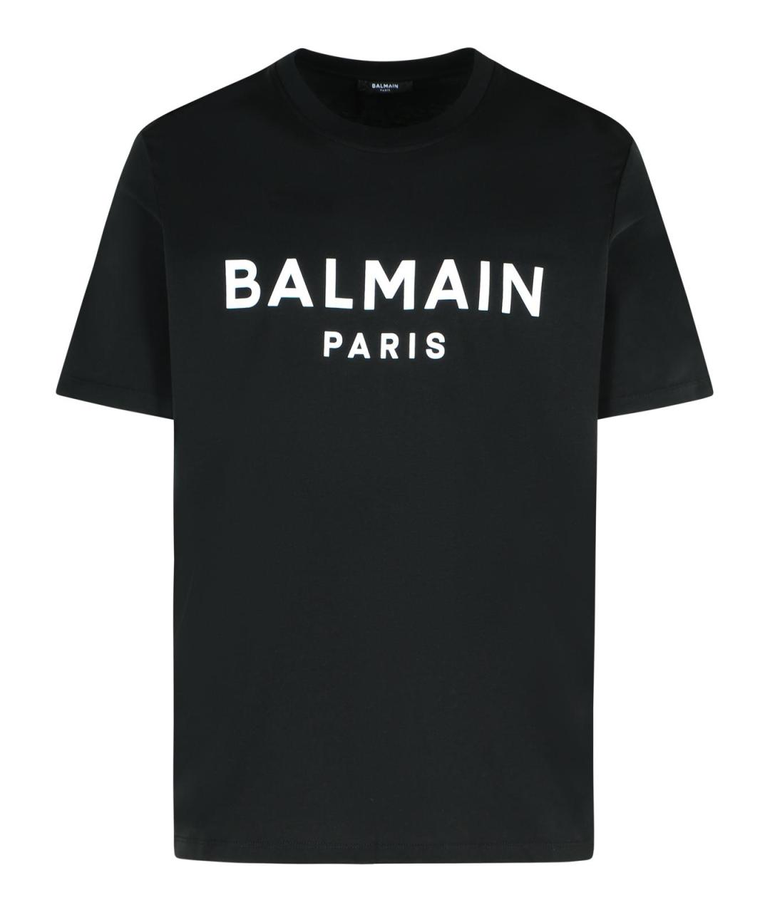 BALMAIN Черная хлопковая футболка, фото 1