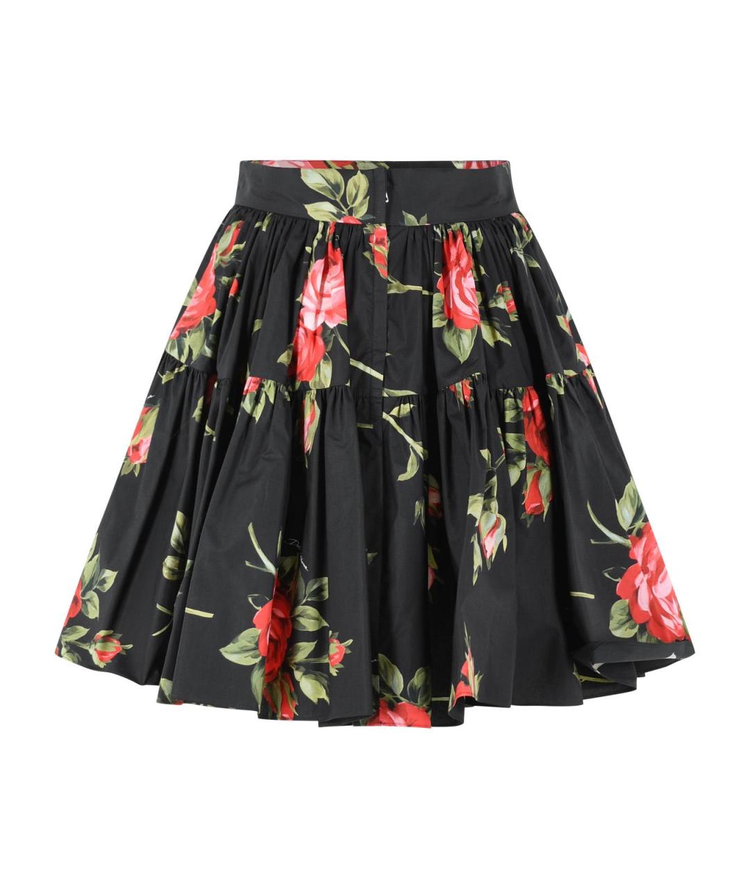 DOLCE&GABBANA Черная хлопковая юбка мини, фото 3