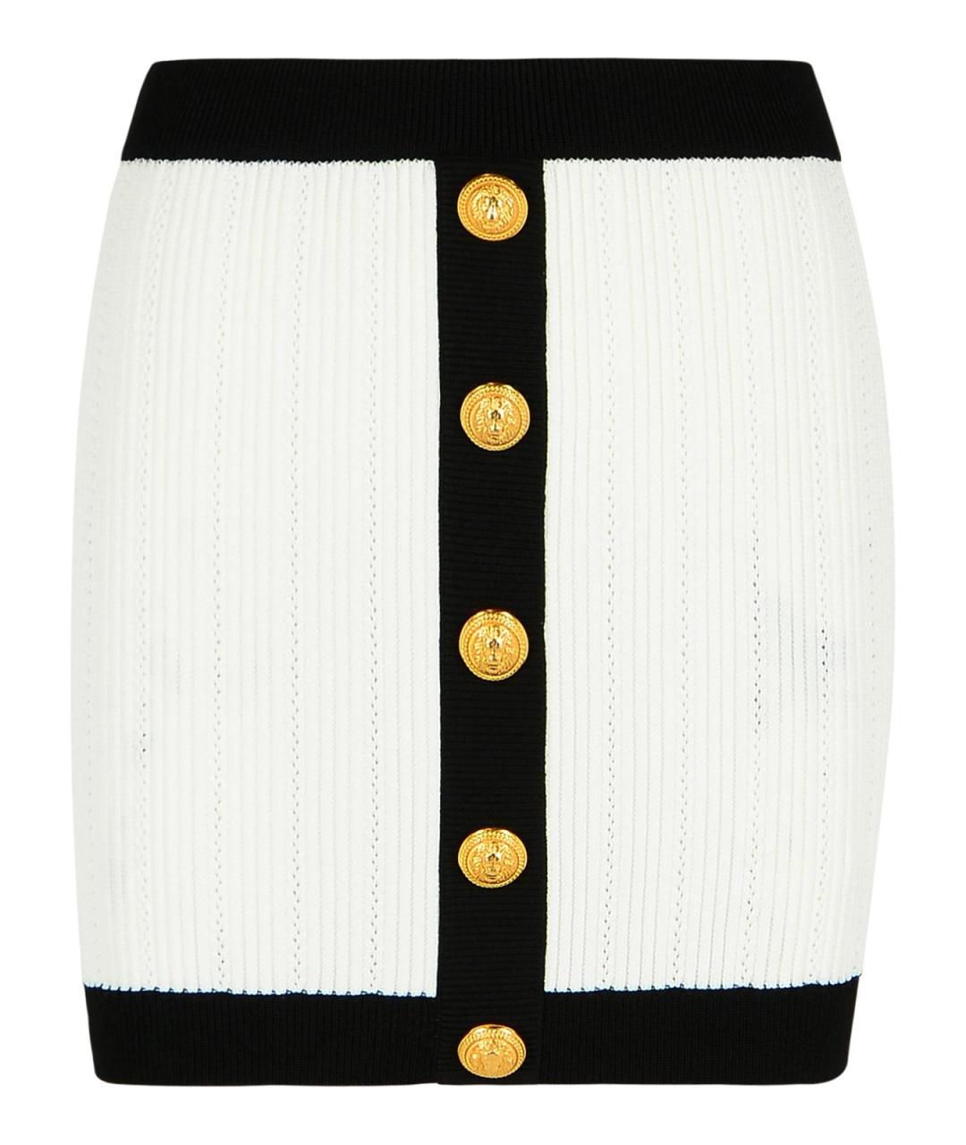 BALMAIN Белая вискозная юбка мини, фото 1