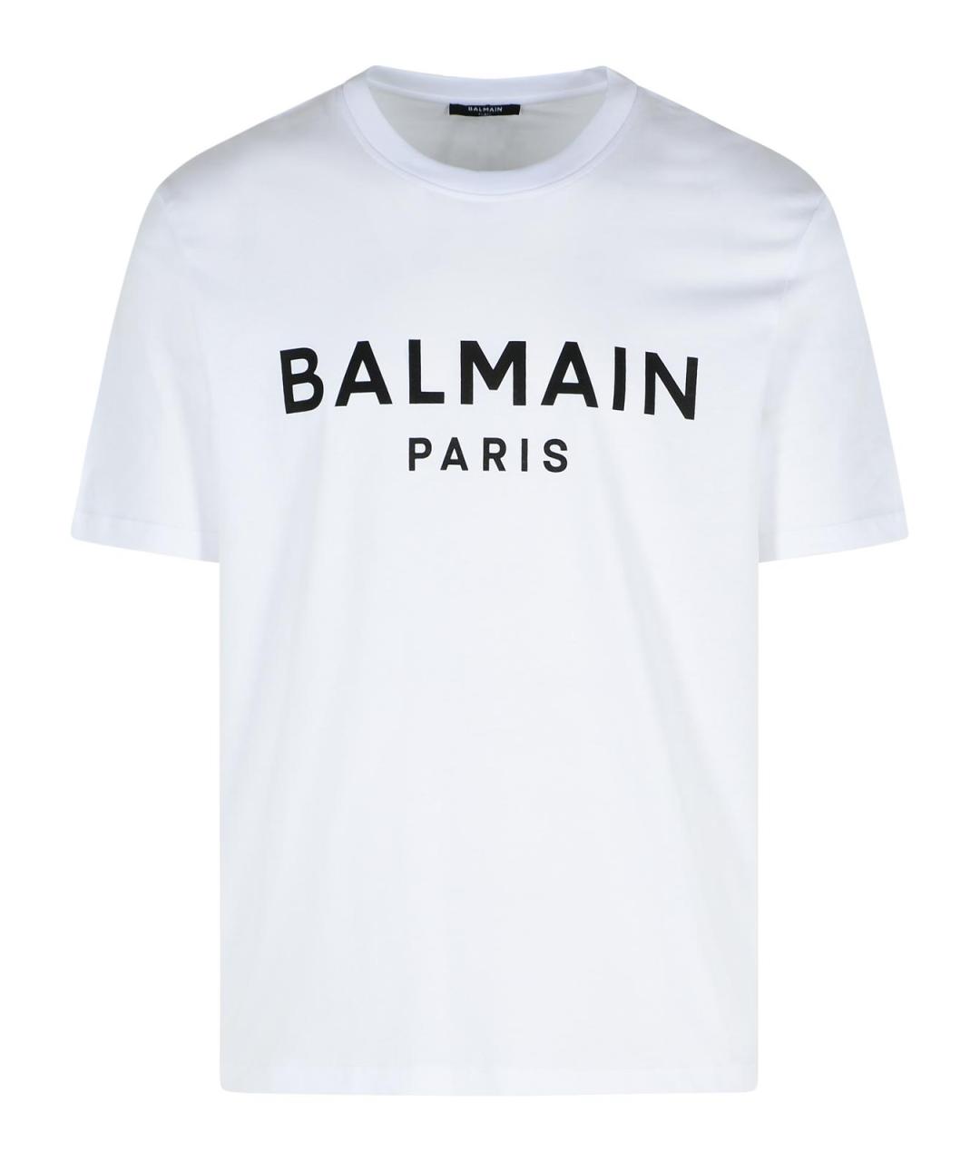 BALMAIN Белая хлопковая футболка, фото 1