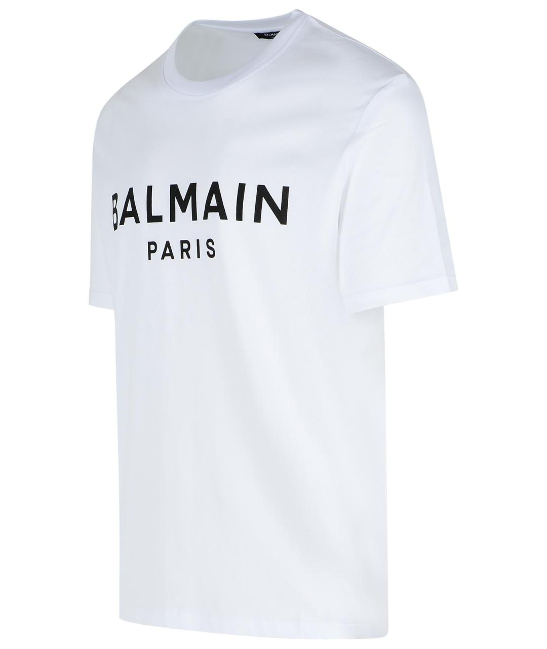 BALMAIN Белая хлопковая футболка, фото 2