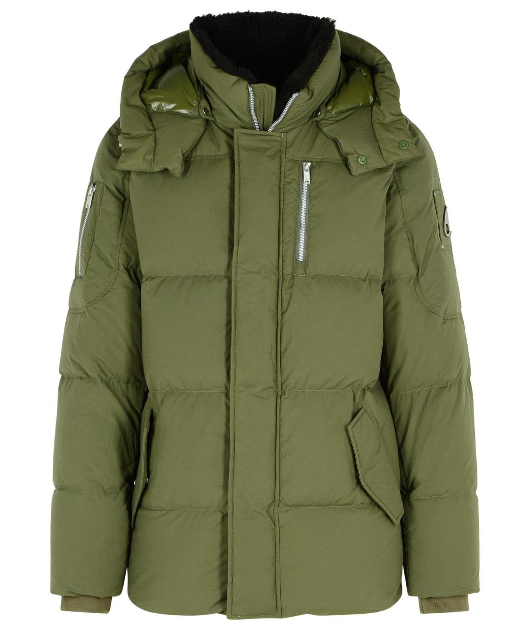 MOOSE KNUCKLES Зеленый полиэстеровый пуховик, фото 1