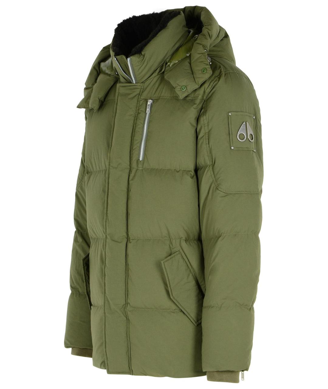 MOOSE KNUCKLES Зеленый полиэстеровый пуховик, фото 2