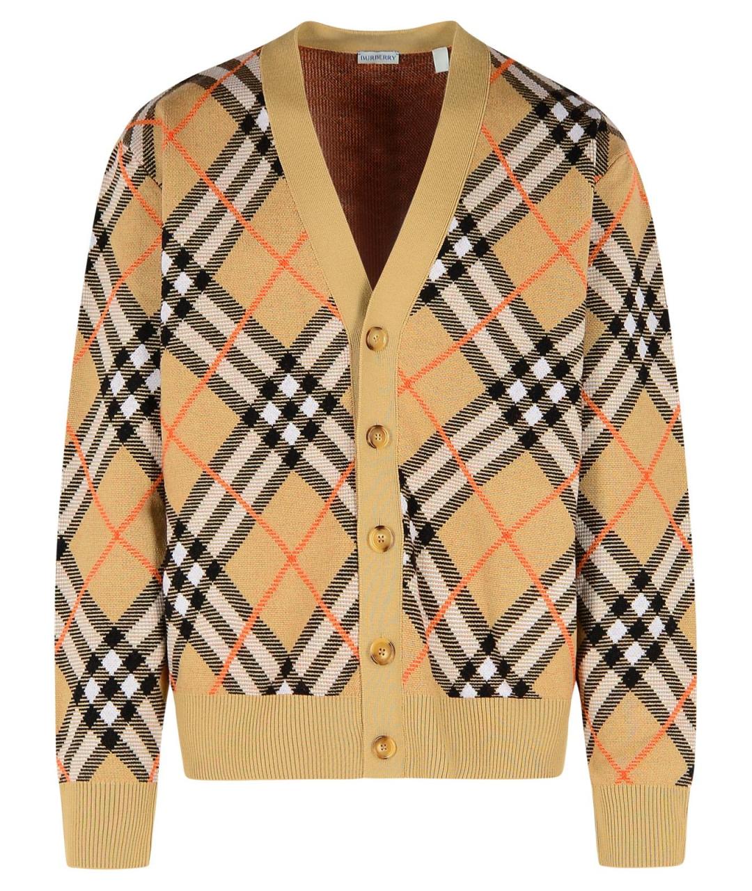 BURBERRY Бежевый шерстяной кардиган, фото 1