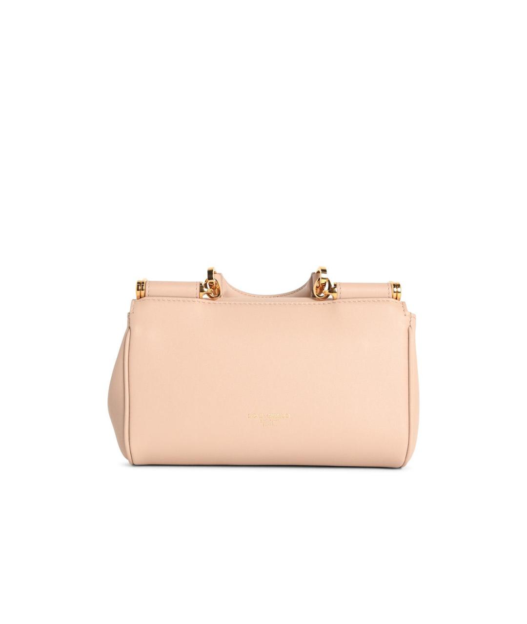 DOLCE&GABBANA Бежевая кожаная сумка тоут, фото 3