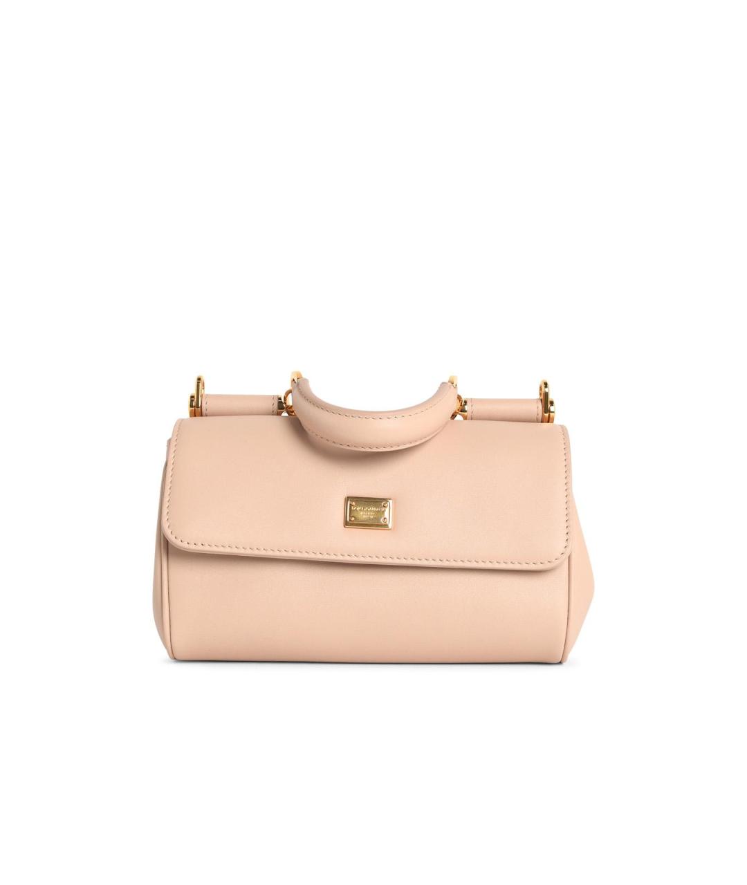 DOLCE&GABBANA Бежевая кожаная сумка тоут, фото 4