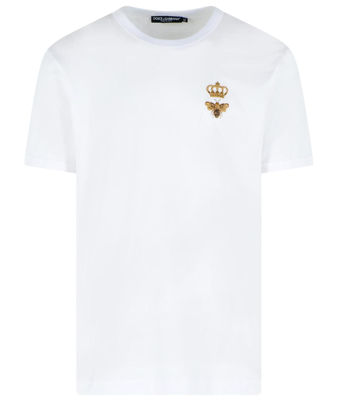 DOLCE&GABBANA Белая хлопковая футболка, фото 1