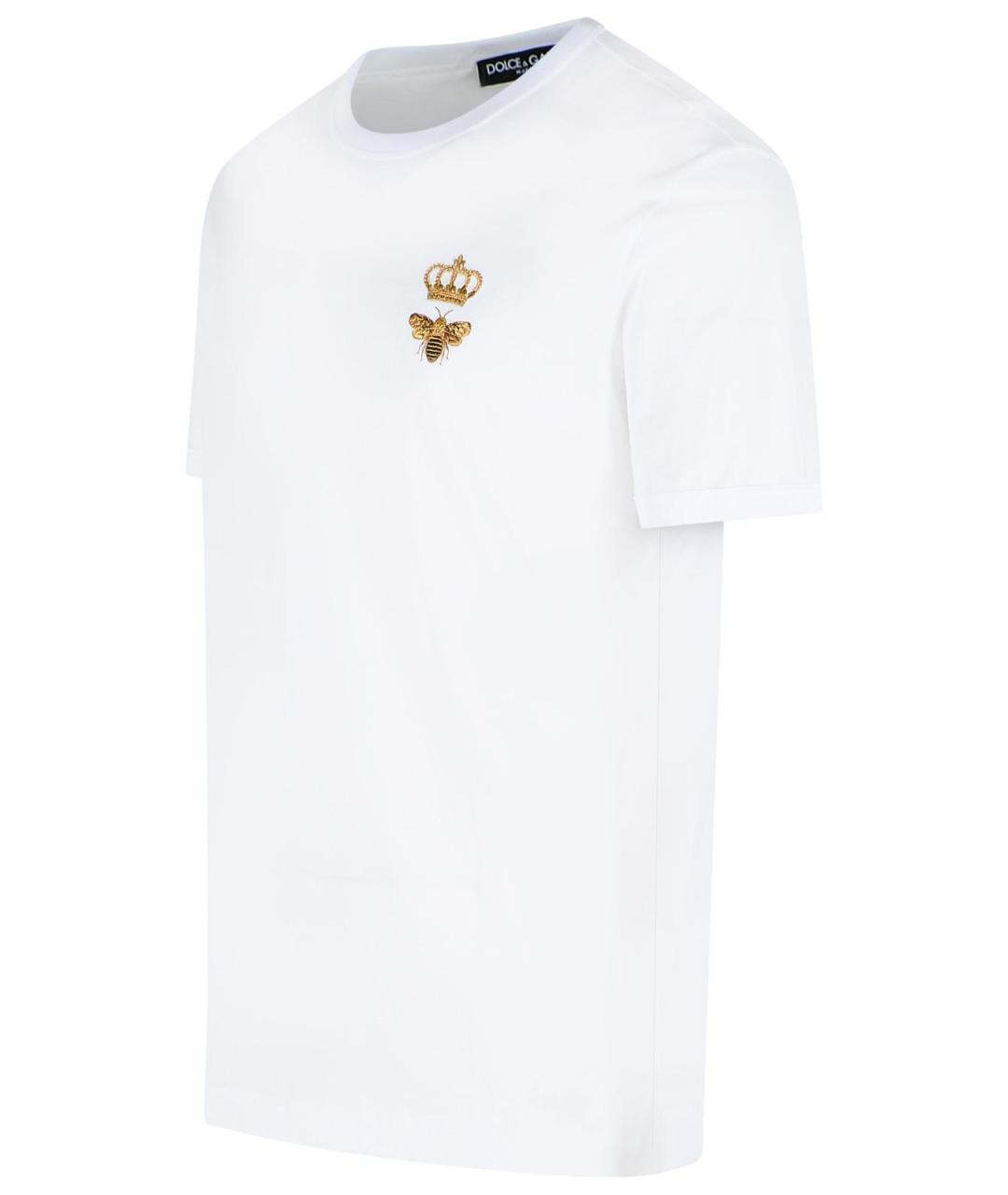 DOLCE&GABBANA Белая хлопковая футболка, фото 2