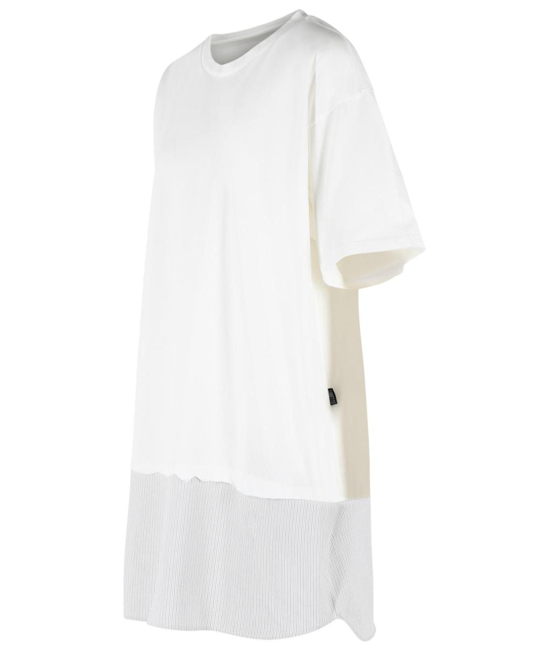 MM6 MAISON MARGIELA Белое хлопковое повседневное платье, фото 2