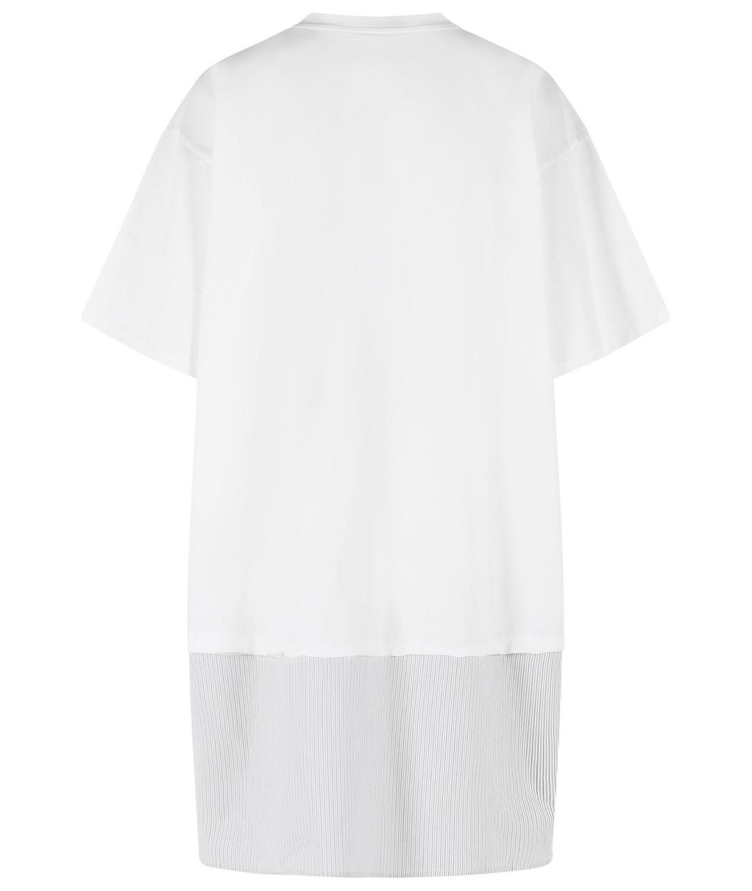 MM6 MAISON MARGIELA Белое хлопковое повседневное платье, фото 3