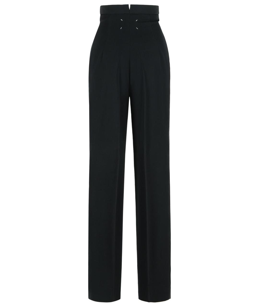 MAISON MARGIELA Черные шерстяные прямые брюки, фото 3
