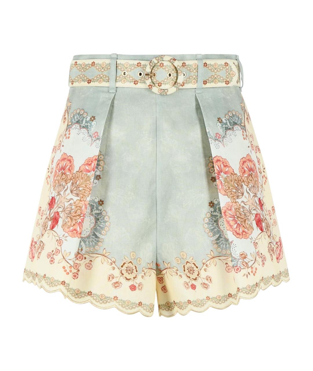 ZIMMERMANN Мульти льняные шорты, фото 1