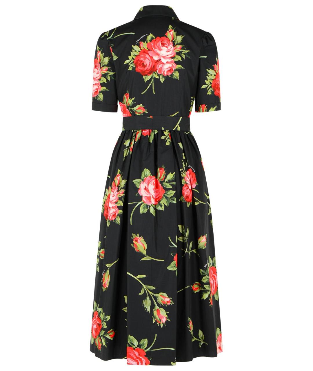 DOLCE&GABBANA Черное хлопковое повседневное платье, фото 3