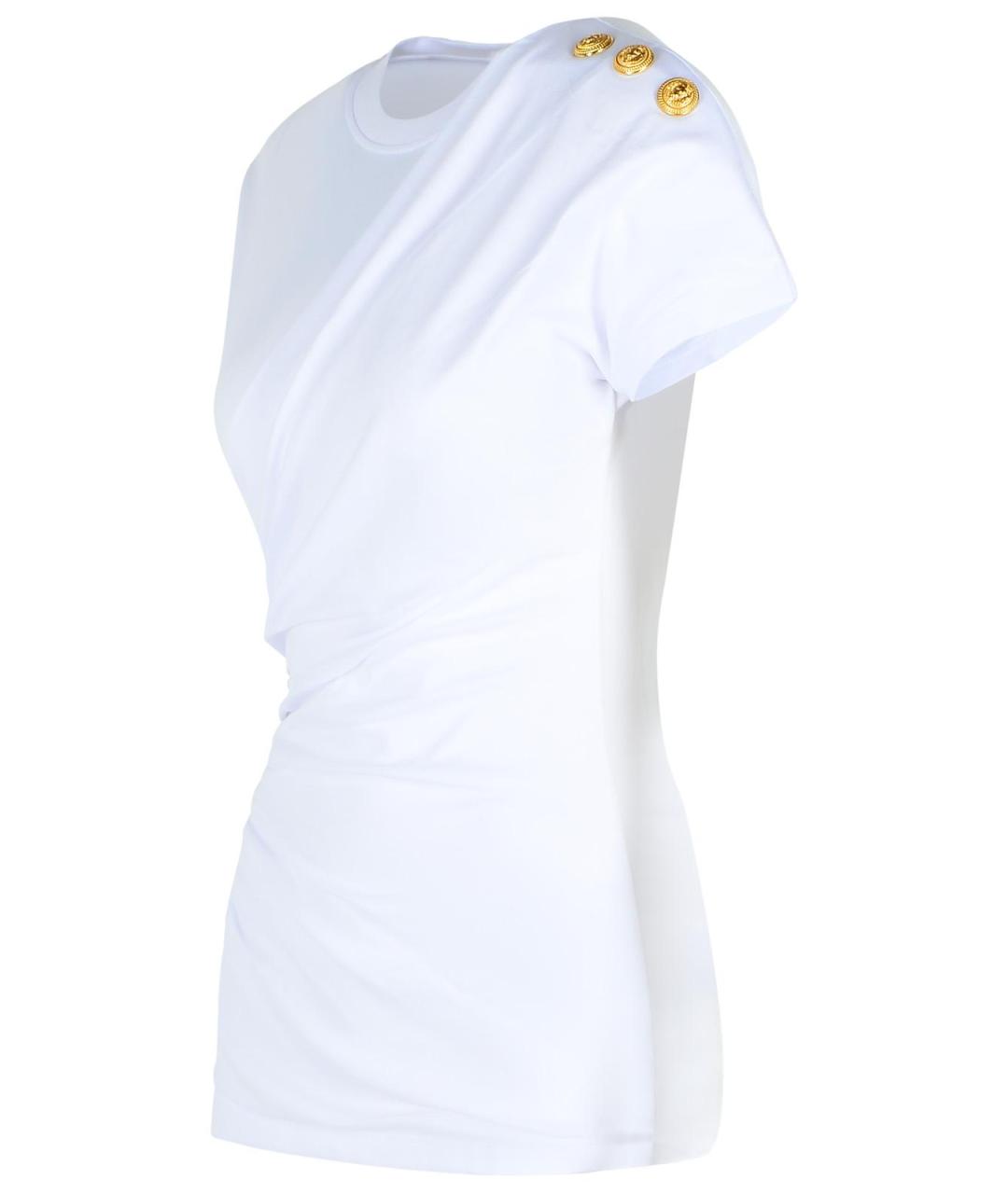 BALMAIN Белая хлопковая футболка, фото 2