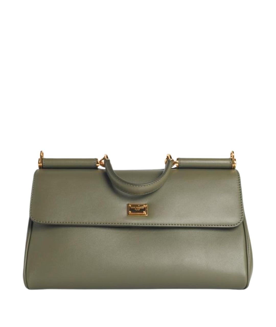 DOLCE&GABBANA Зеленая кожаная сумка тоут, фото 1