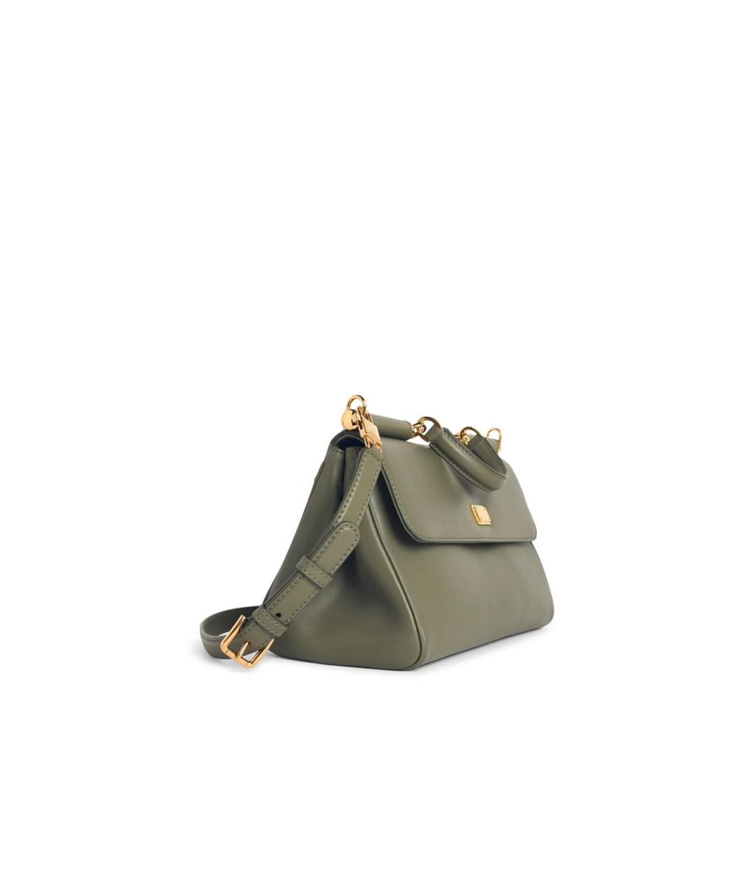 DOLCE&GABBANA Зеленая кожаная сумка тоут, фото 2