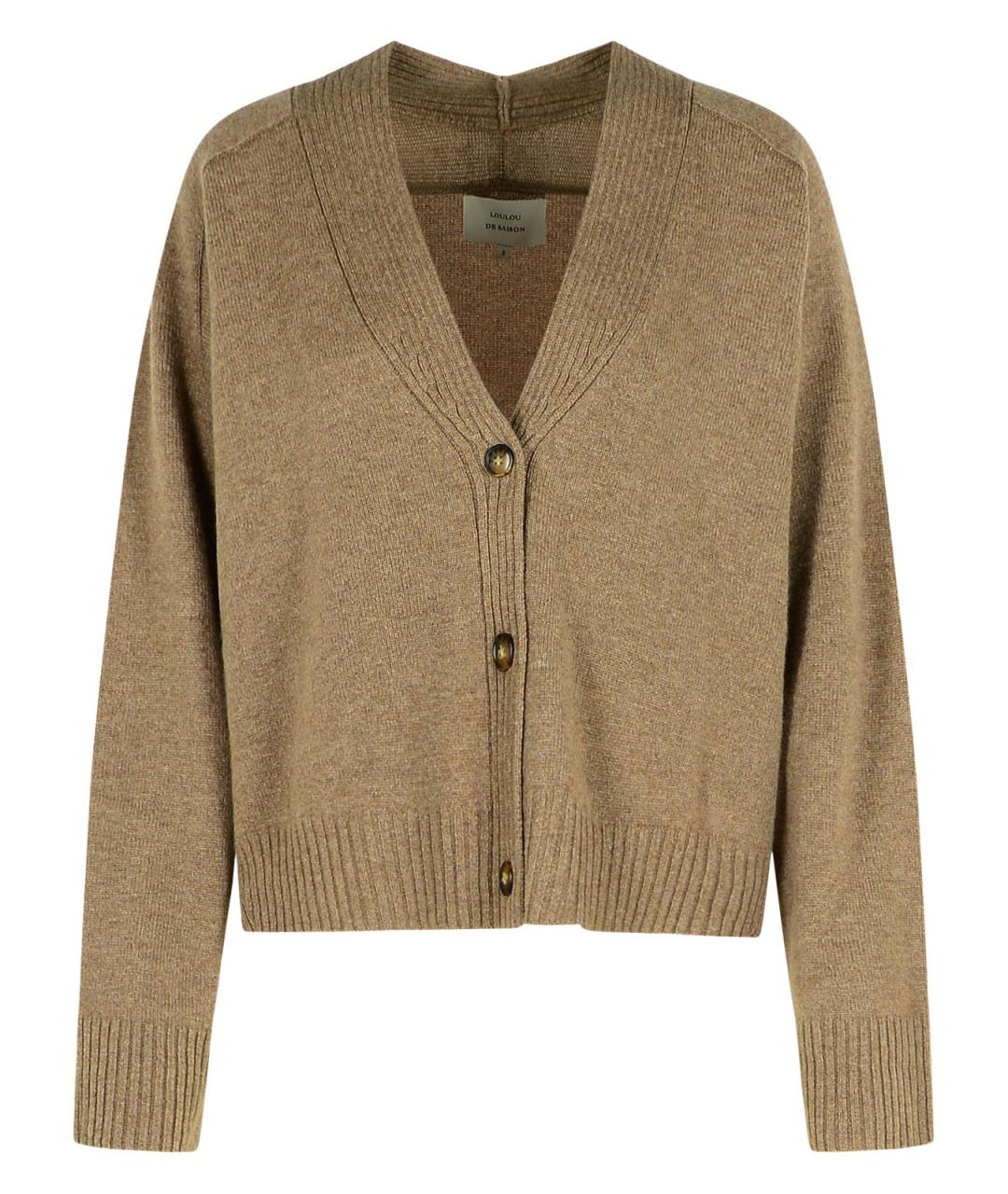 LOULOU STUDIO Бежевый кашемировый кардиган, фото 1