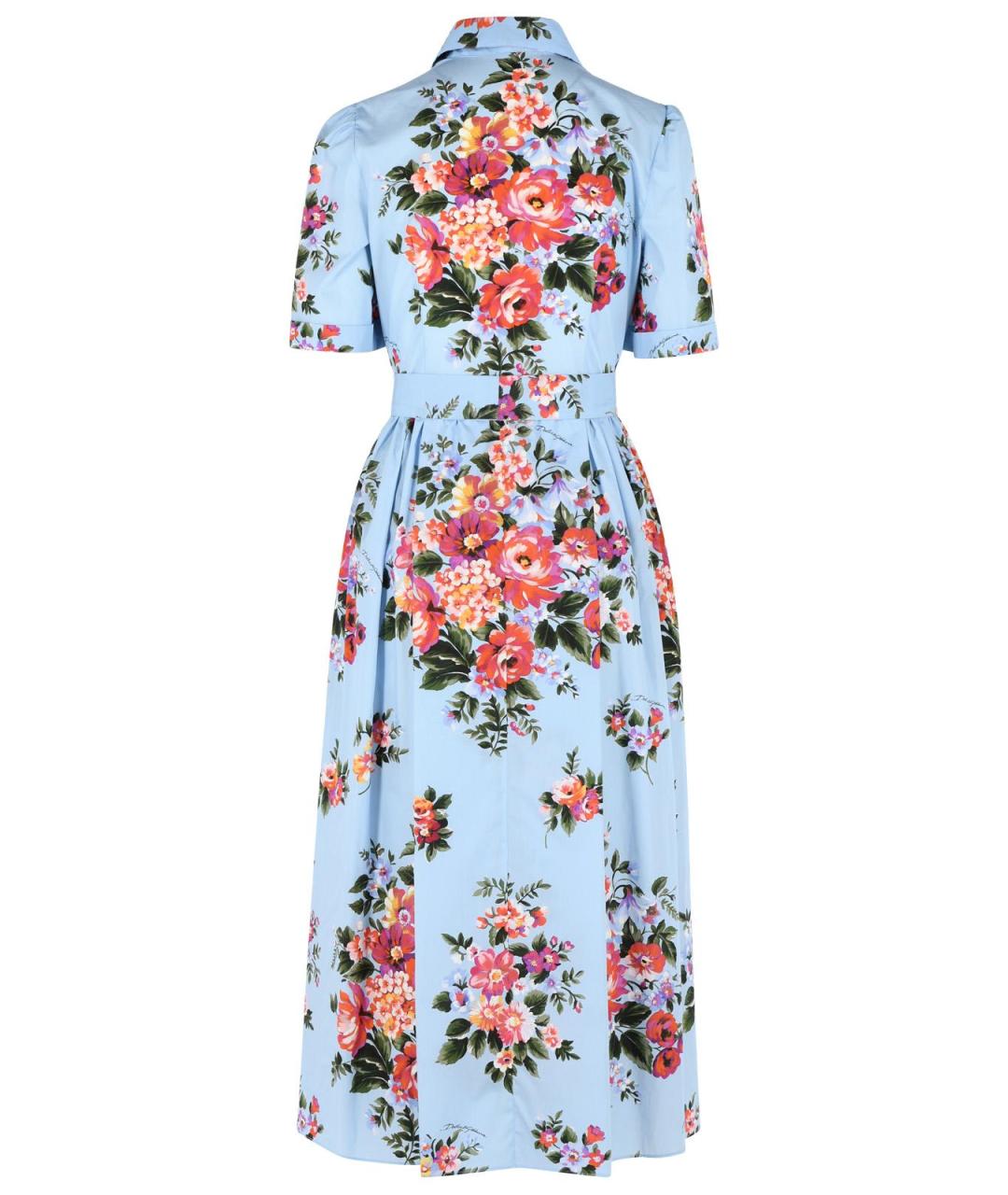 DOLCE&GABBANA Голубое хлопковое повседневное платье, фото 3
