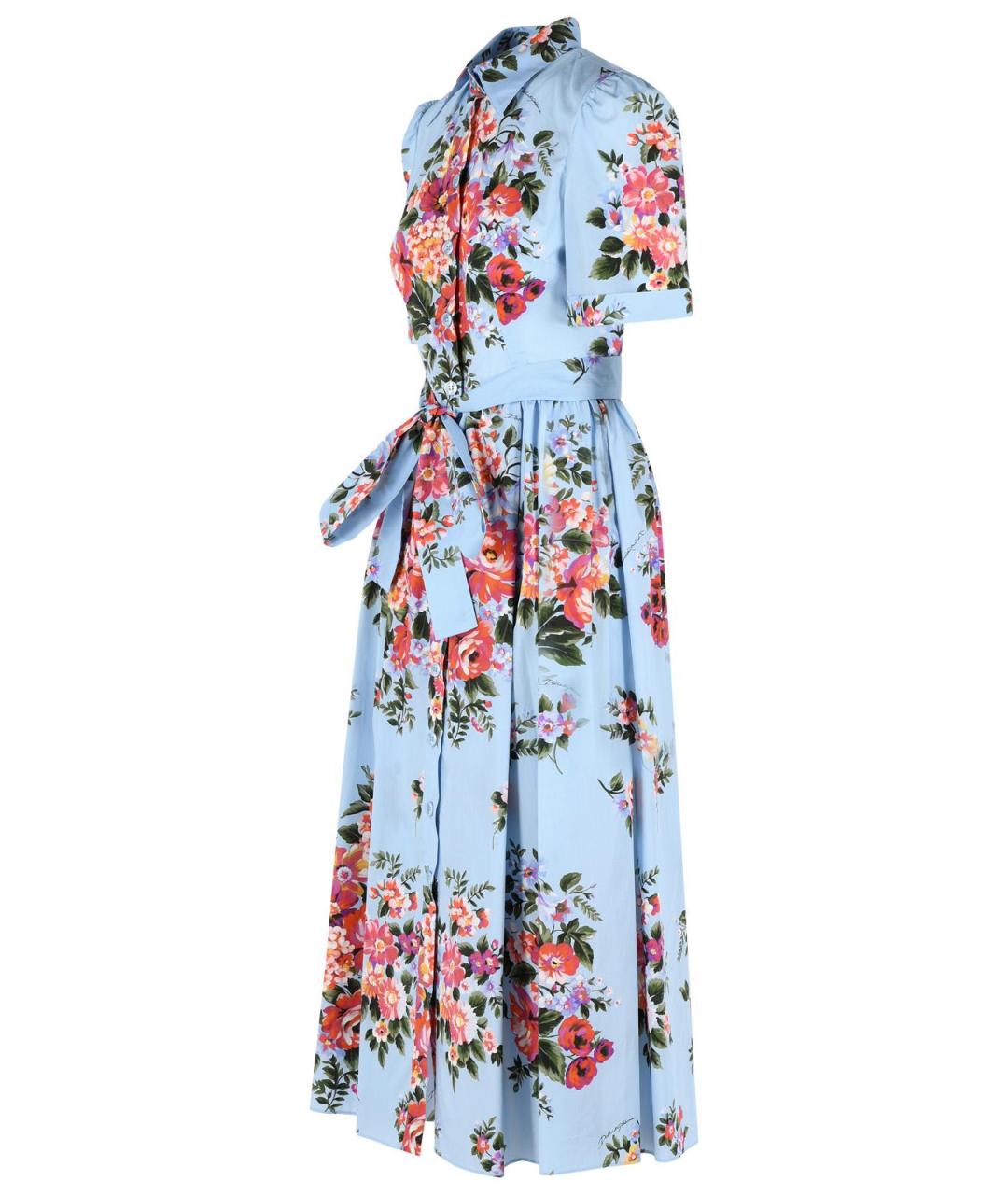 DOLCE&GABBANA Голубое хлопковое повседневное платье, фото 2