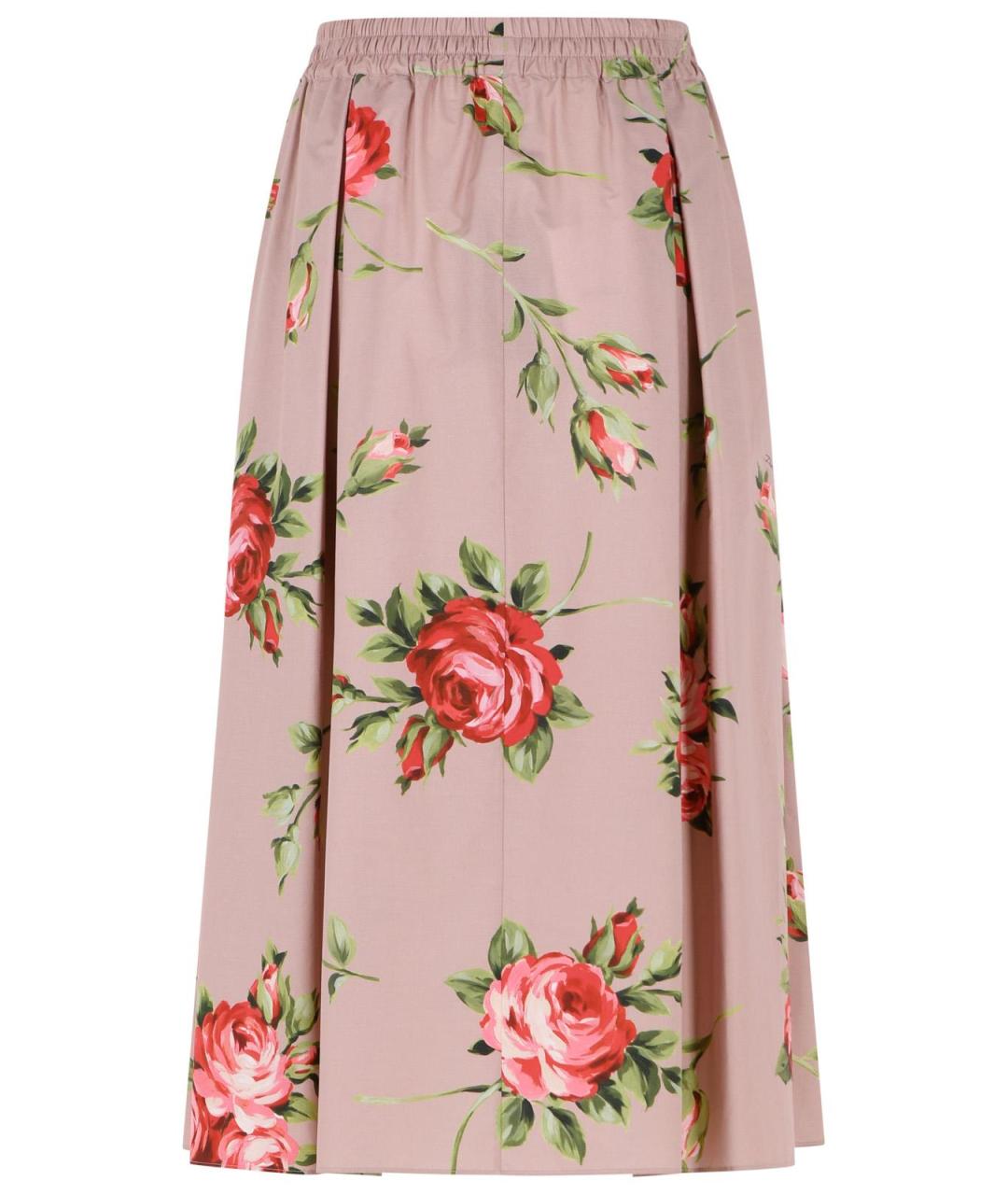 DOLCE&GABBANA Розовая хлопковая юбка миди, фото 3