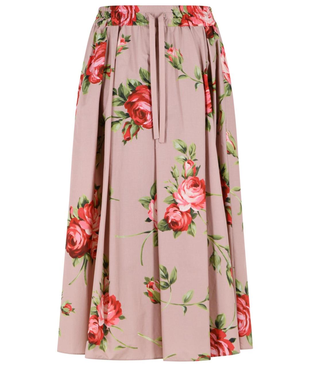 DOLCE&GABBANA Розовая хлопковая юбка миди, фото 1