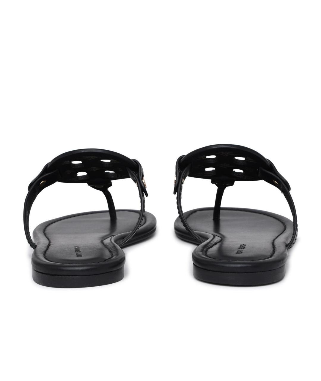 TORY BURCH Черные кожаные сандалии, фото 4