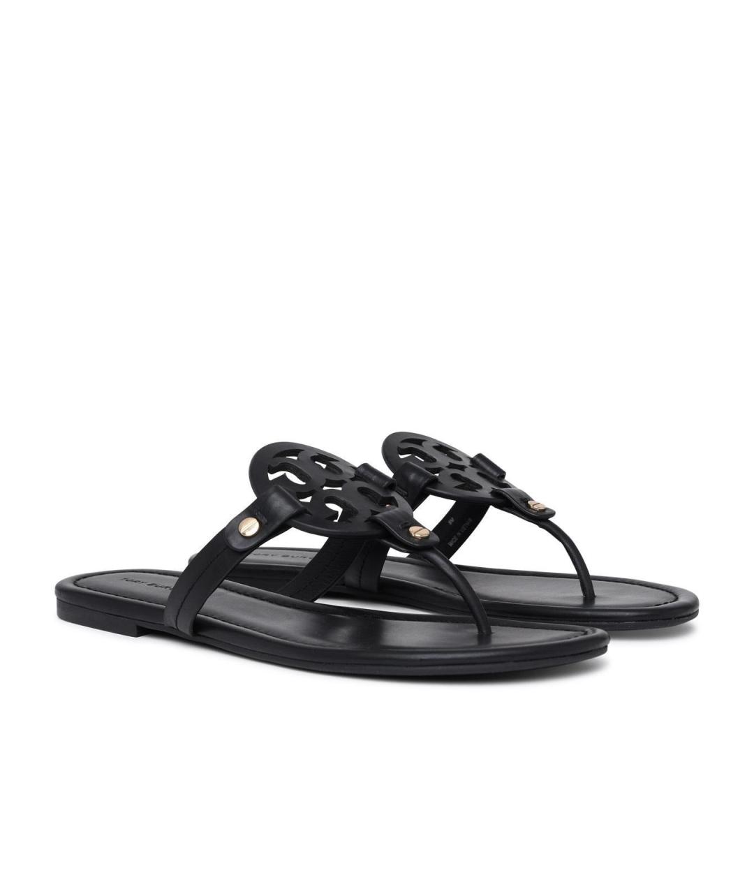 TORY BURCH Черные кожаные сандалии, фото 2