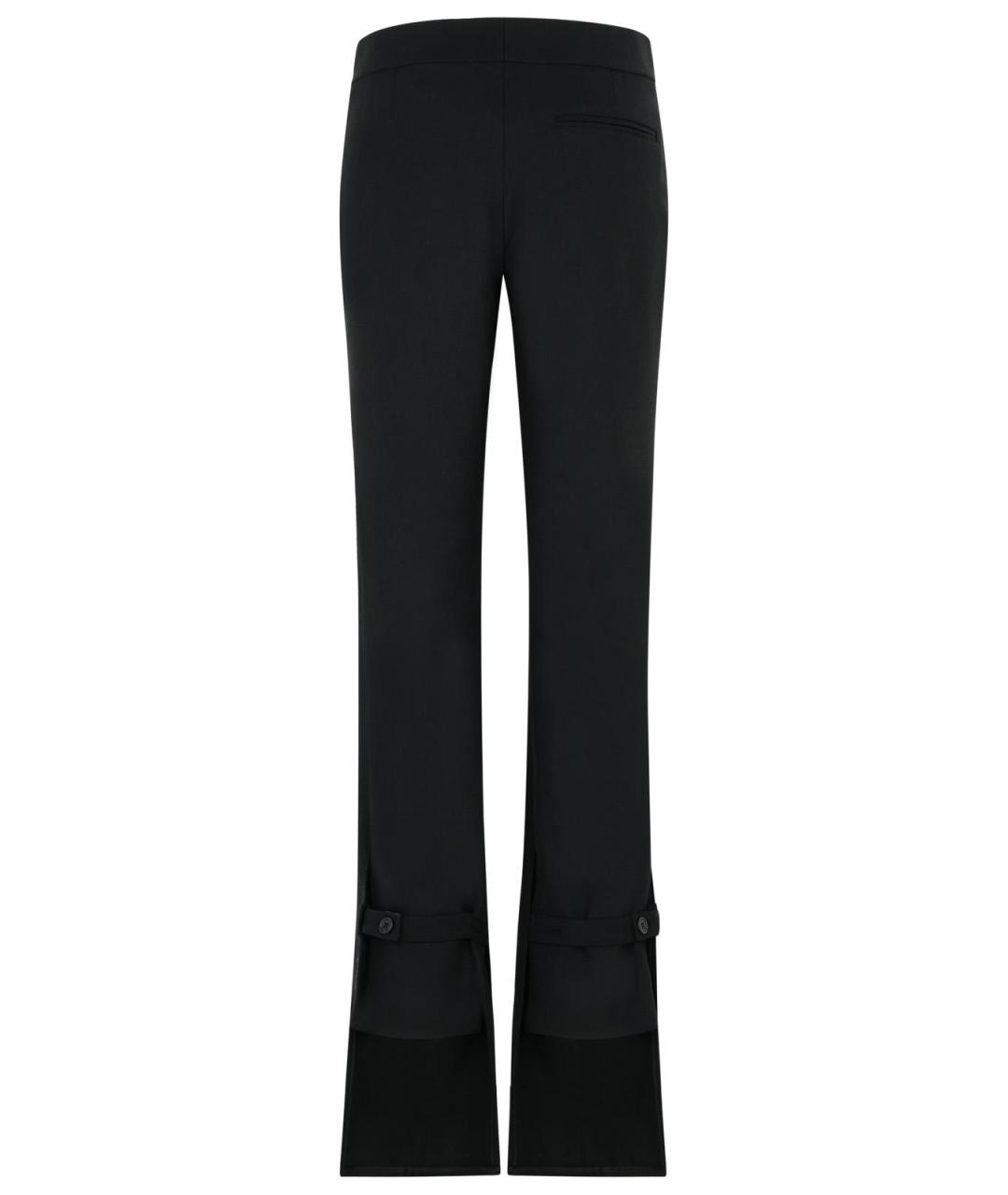 COURREGES Черные полиэстеровые прямые брюки, фото 3