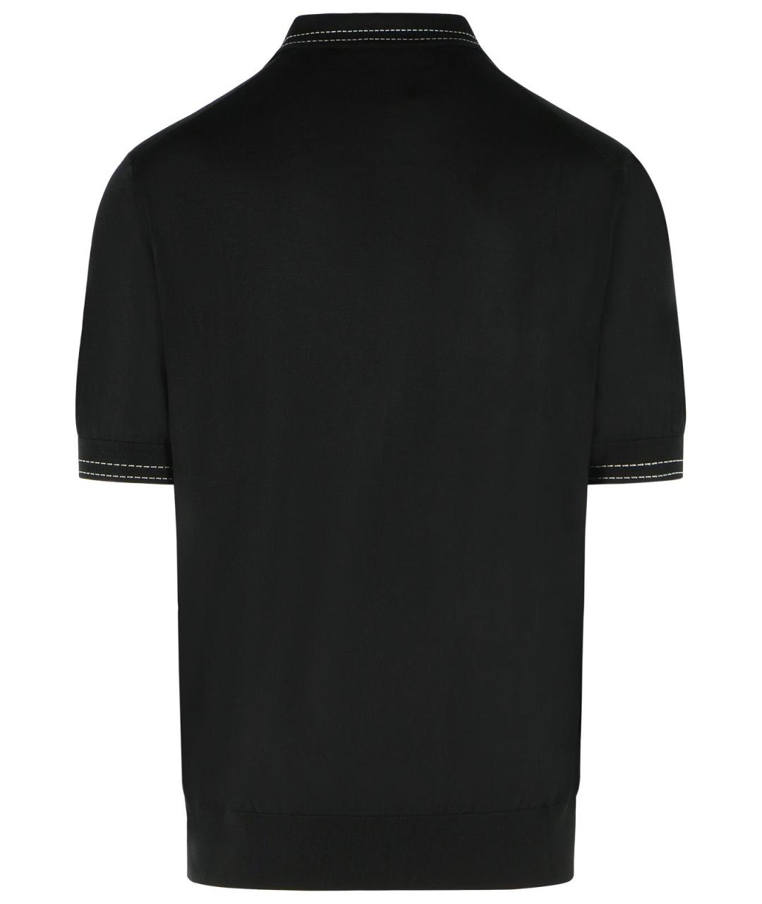 DOLCE&GABBANA Черное поло с коротким рукавом, фото 3