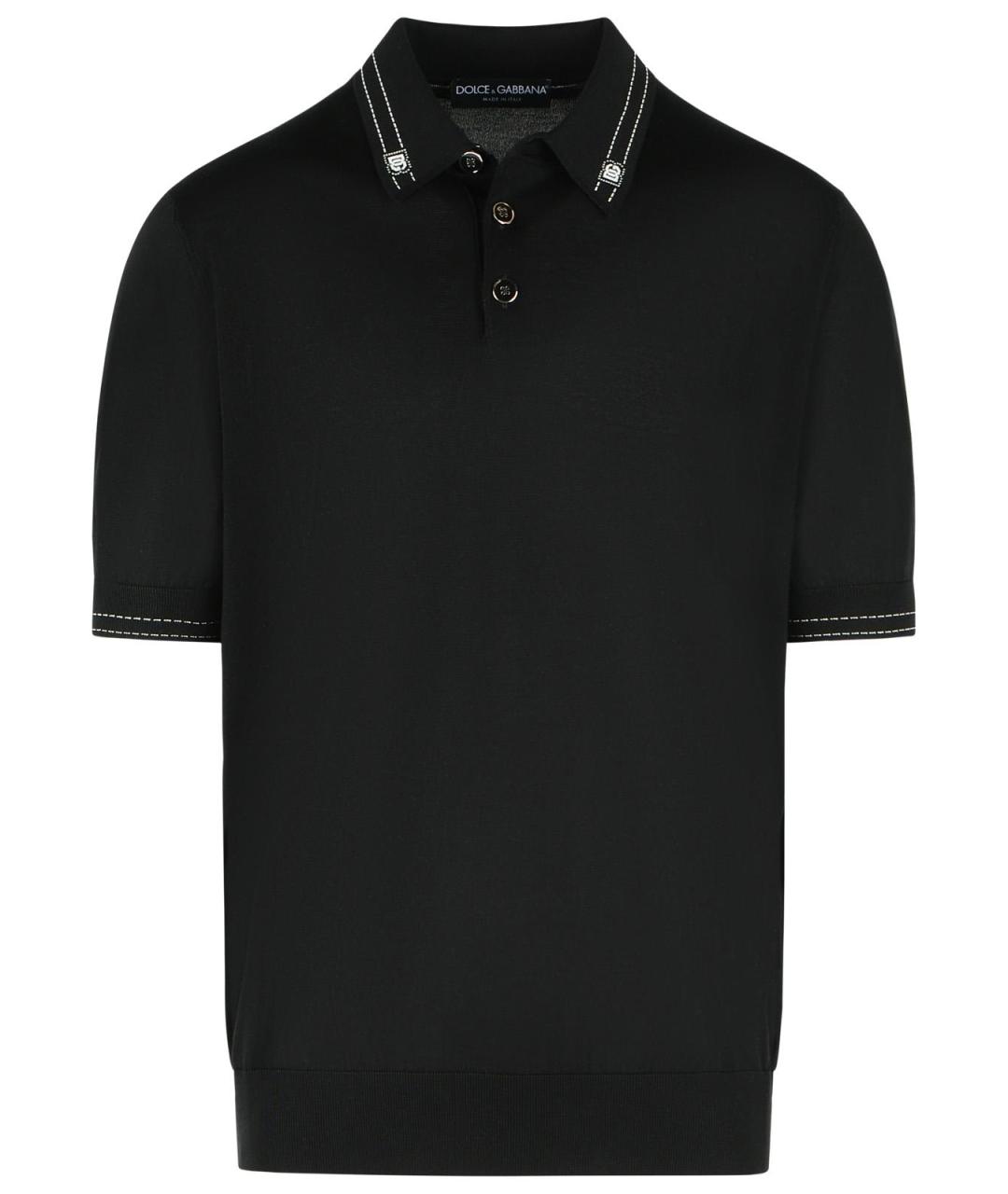 DOLCE&GABBANA Черное поло с коротким рукавом, фото 1