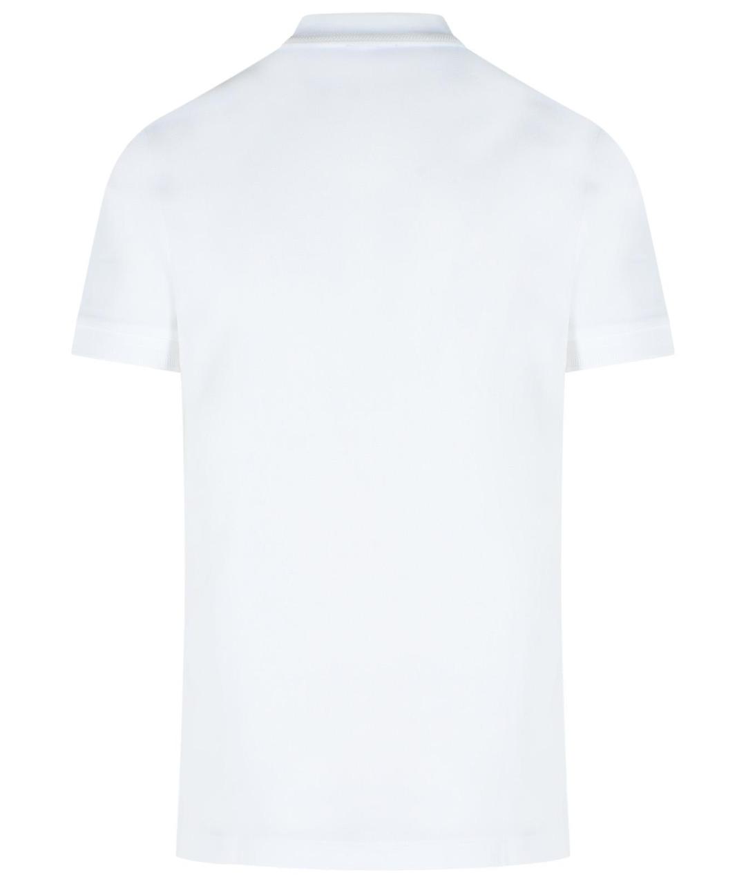 BURBERRY Белое хлопковое поло с коротким рукавом, фото 3