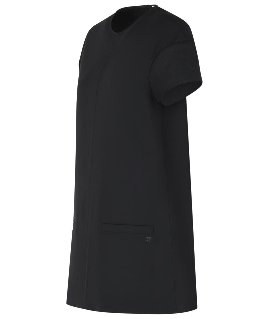 COURREGES Черное шерстяное повседневное платье, фото 2