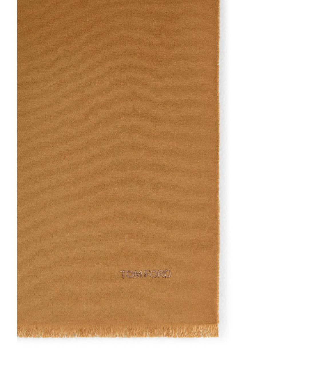 TOM FORD Коричневый кашемировый шарф, фото 3