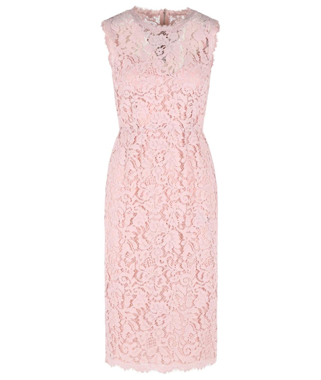 DOLCE&GABBANA Розовое хлопковое коктейльное платье, фото 1