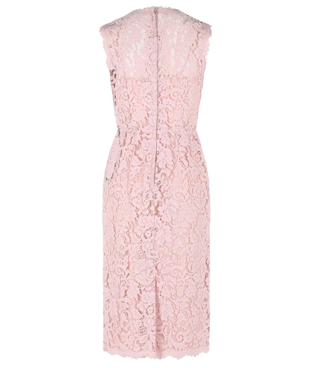 DOLCE&GABBANA Розовое хлопковое коктейльное платье, фото 3