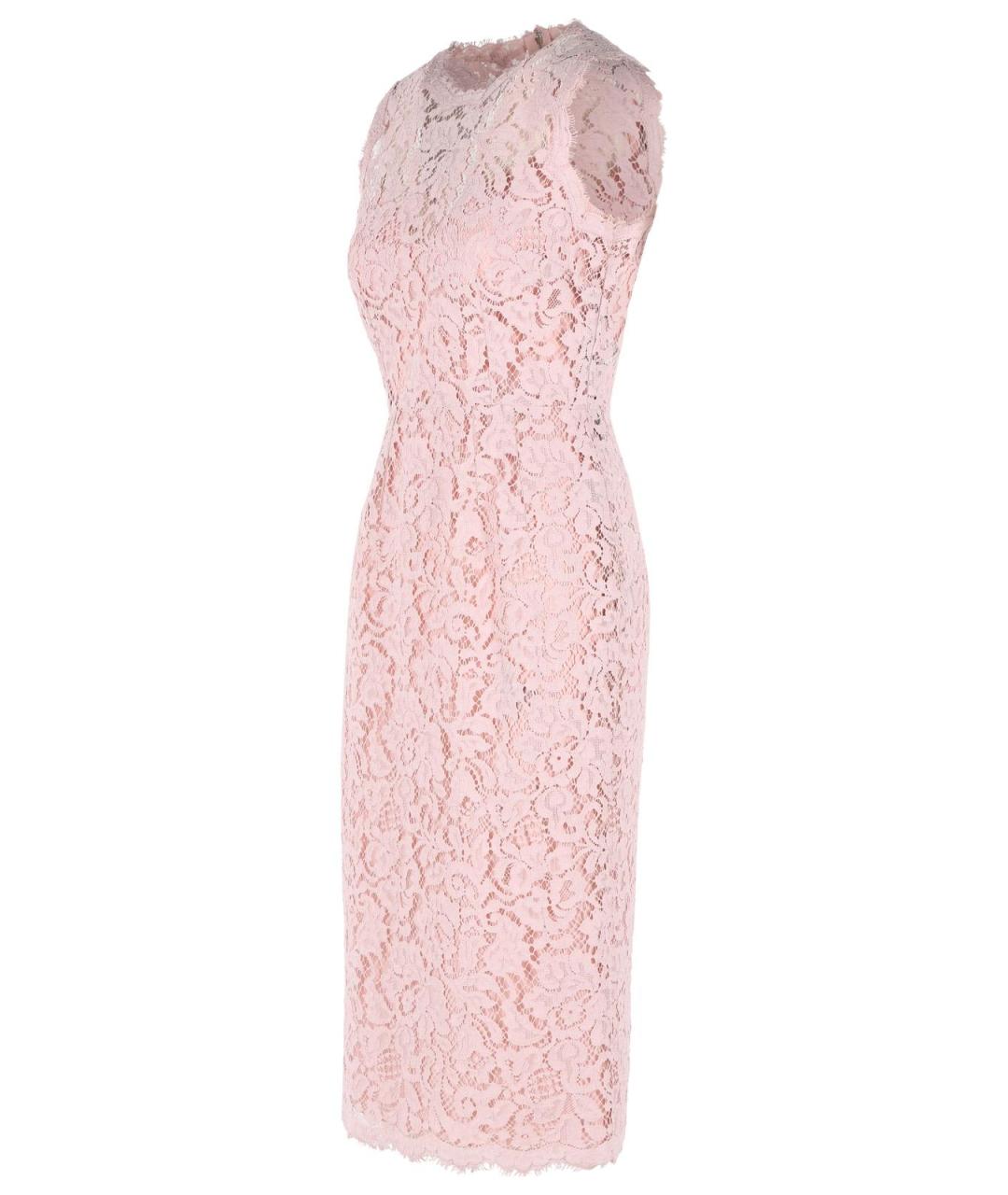 DOLCE&GABBANA Розовое хлопковое коктейльное платье, фото 2