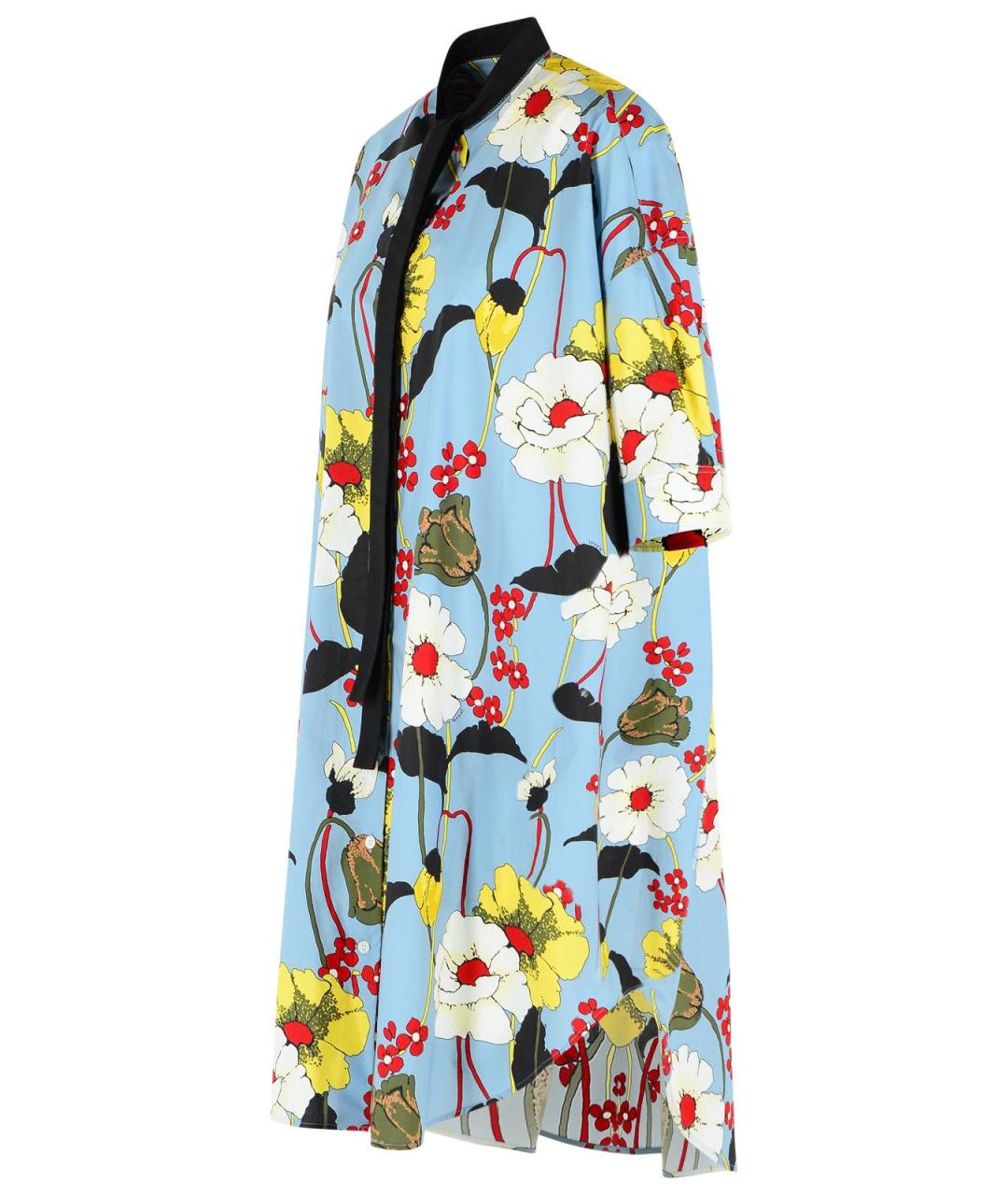 MARNI Голубое хлопковое повседневное платье, фото 2