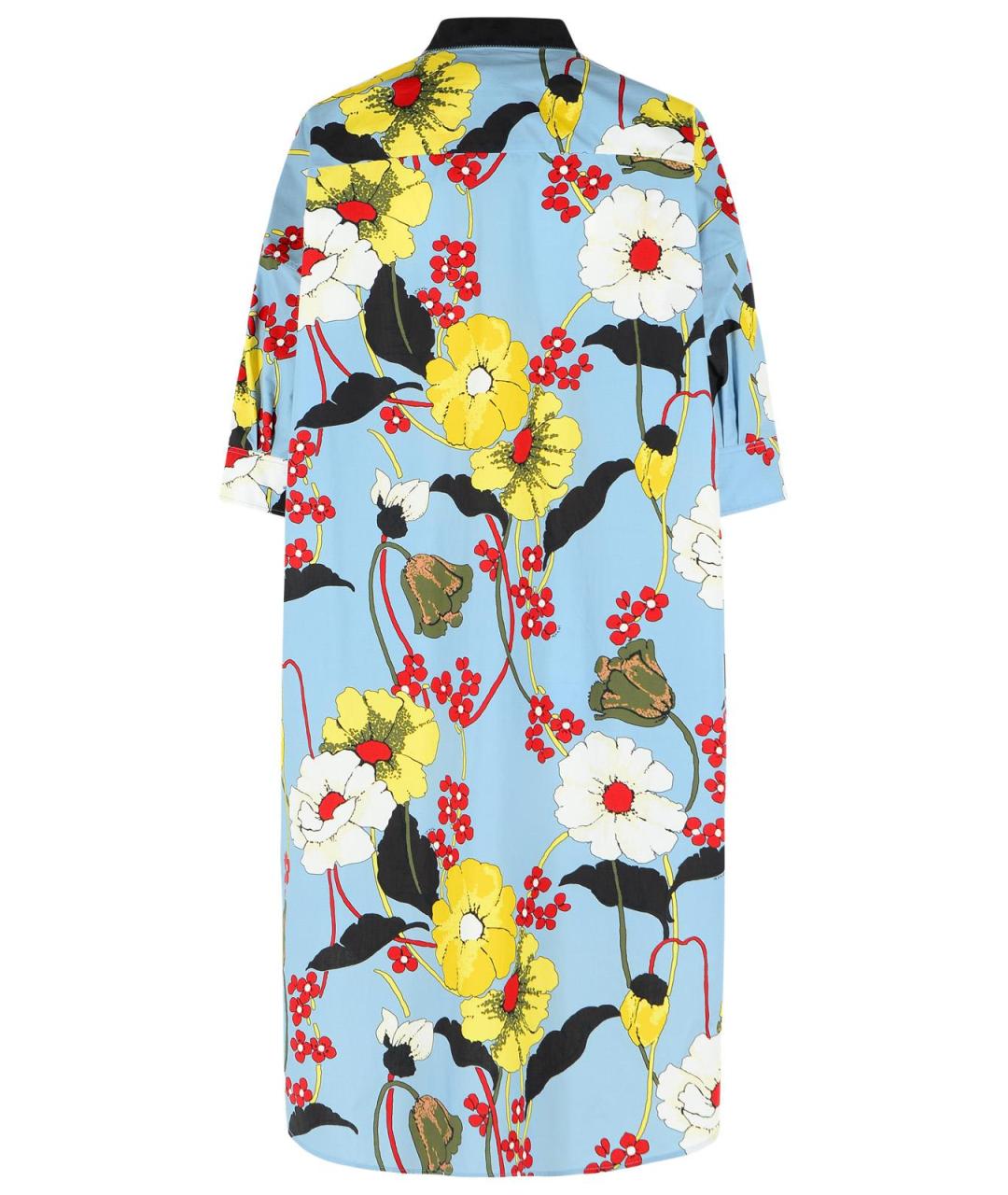 MARNI Голубое хлопковое повседневное платье, фото 3