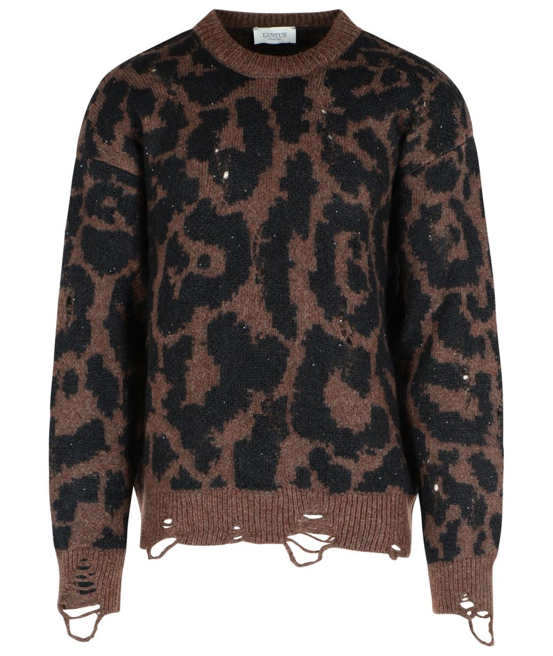 LANEUS Коричневый шерстяной джемпер / свитер, фото 1