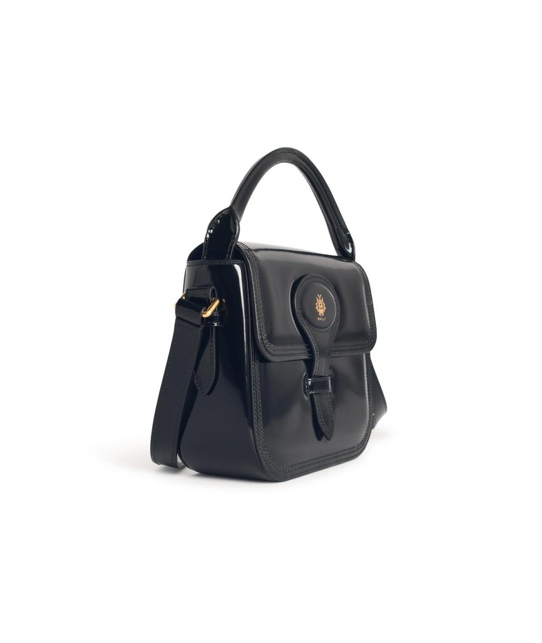 BALLY Черная кожаная сумка с короткими ручками, фото 2