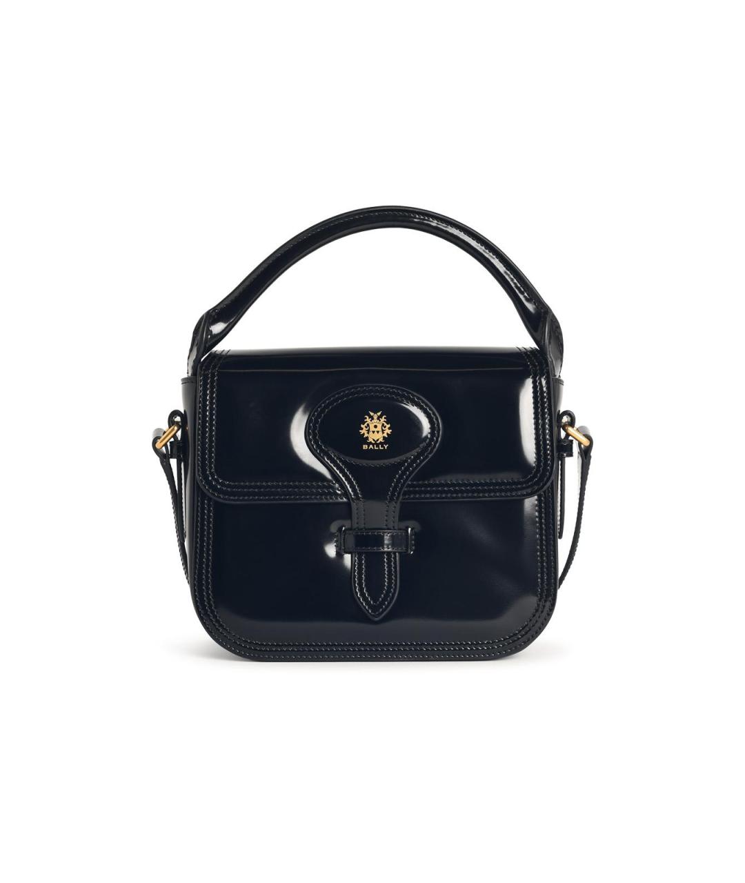 BALLY Черная кожаная сумка с короткими ручками, фото 1