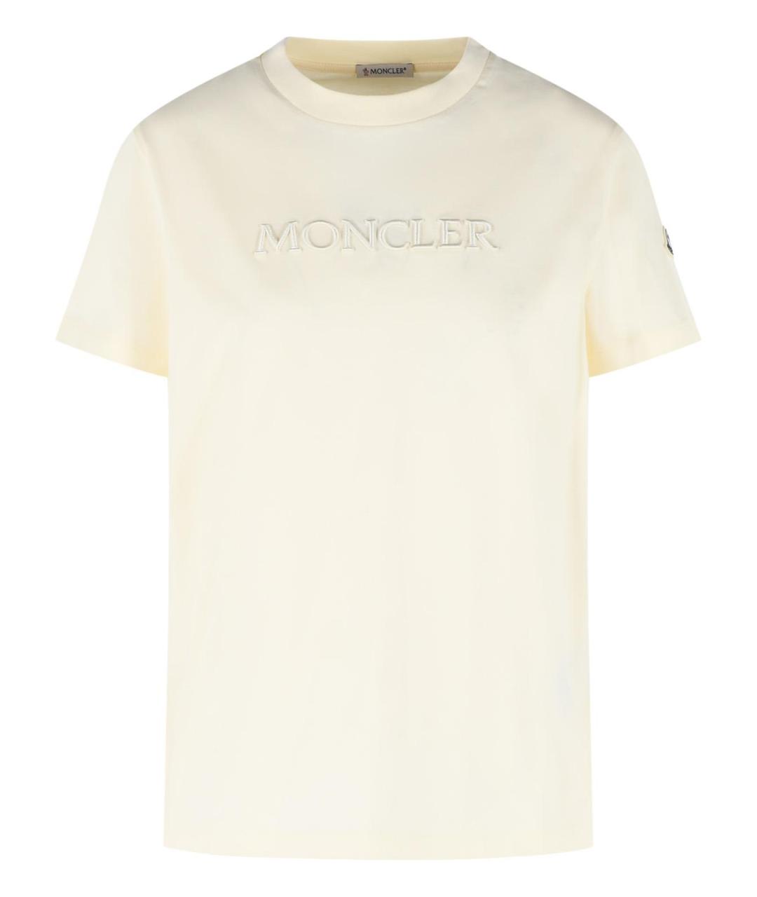 MONCLER Белая хлопковая футболка, фото 1