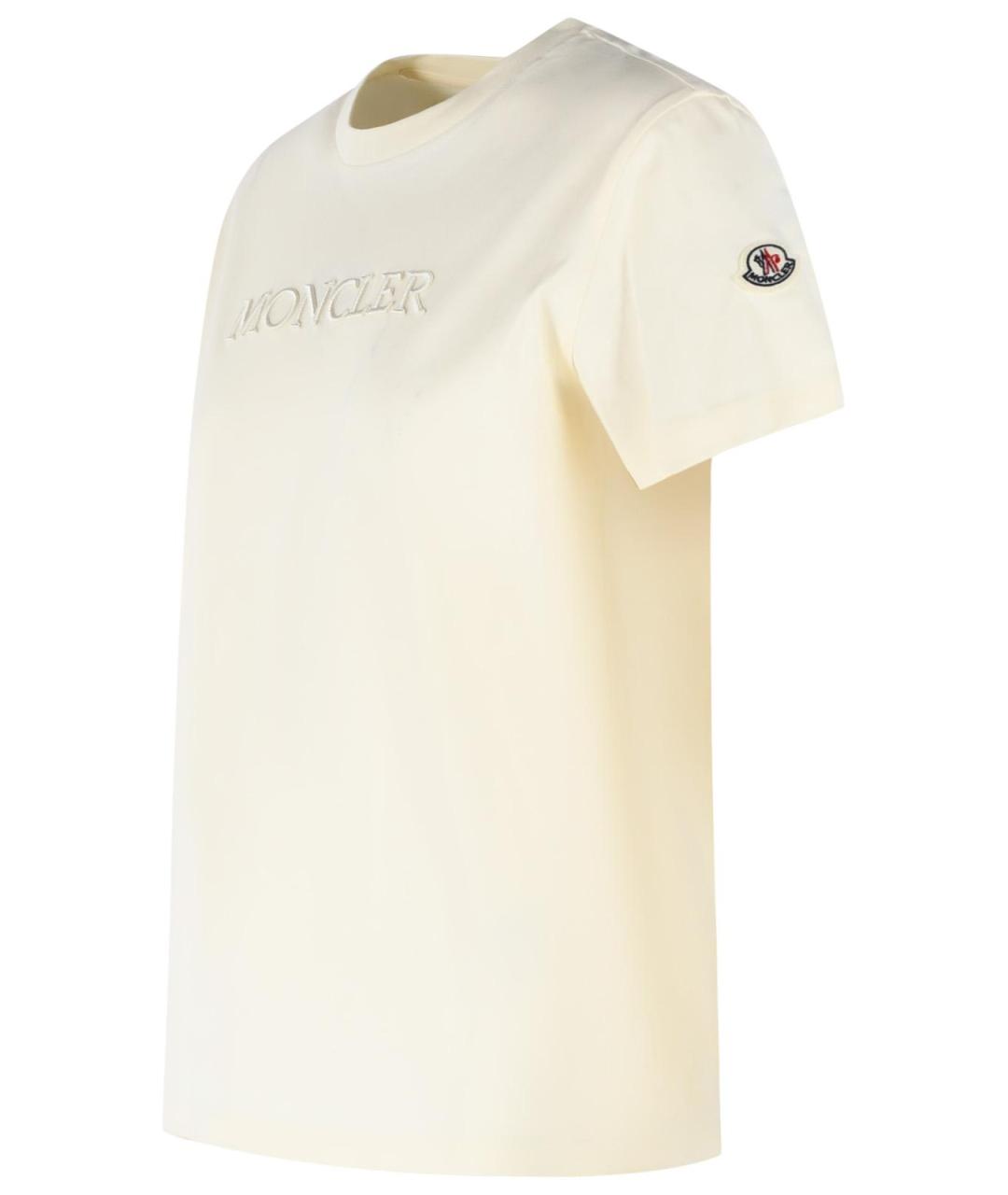 MONCLER Белая хлопковая футболка, фото 2
