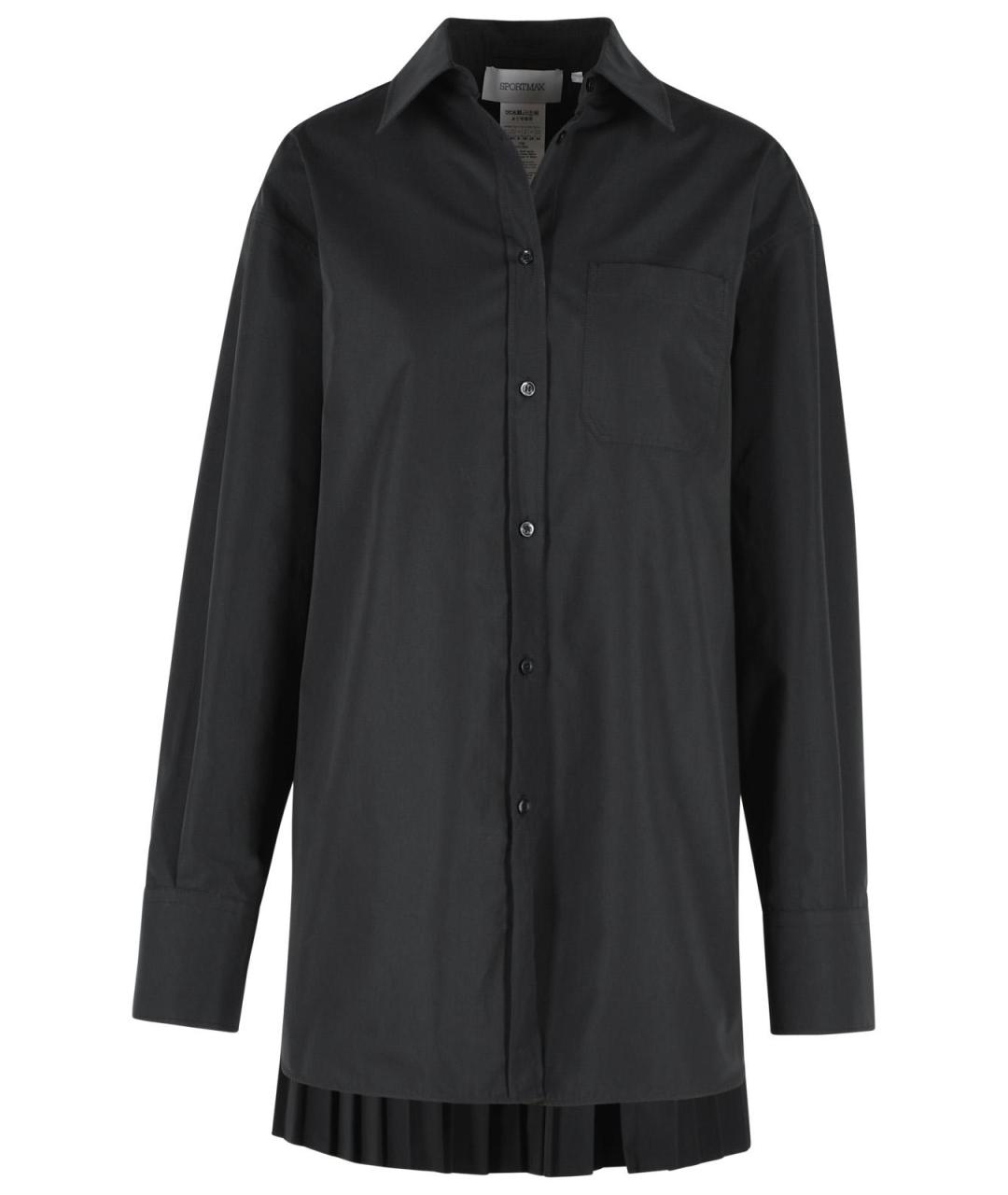 SPORTMAX Черное хлопковое повседневное платье, фото 1