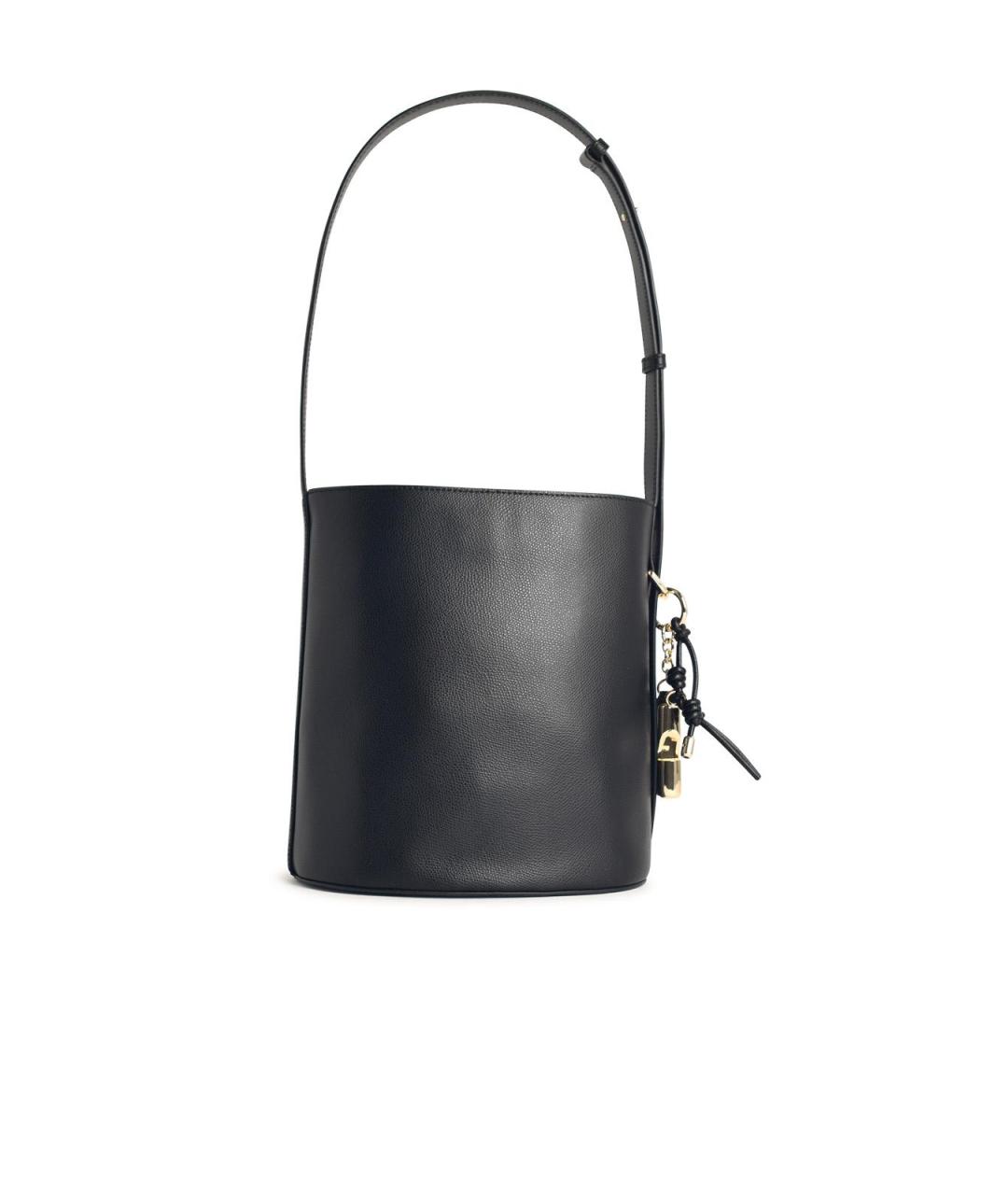 FURLA Черная кожаная сумка с короткими ручками, фото 3