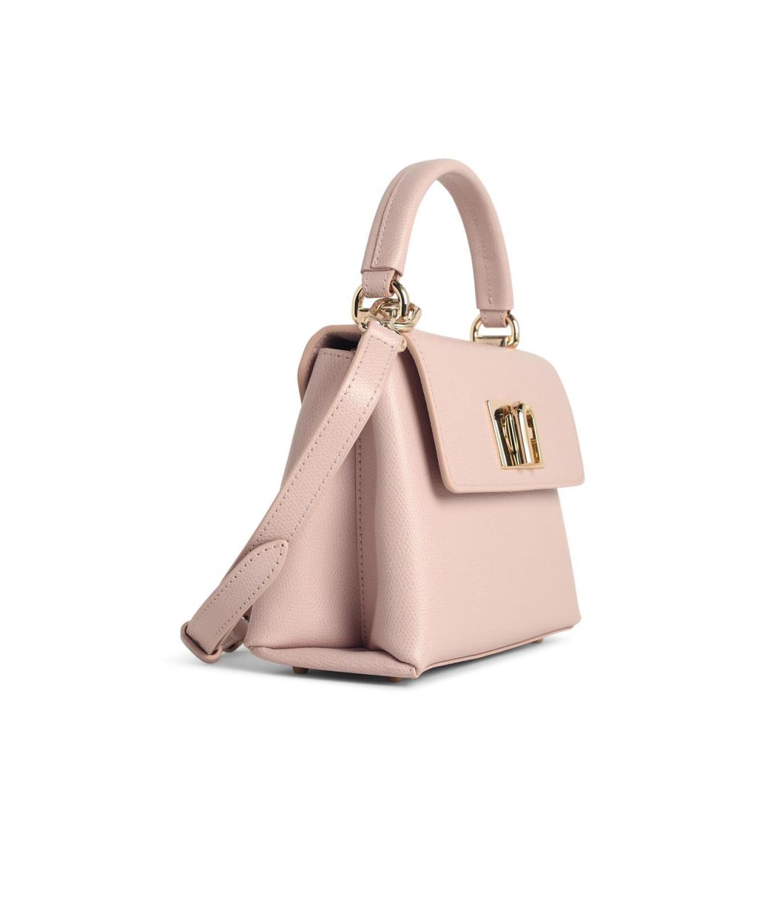 FURLA Розовая кожаная сумка с короткими ручками, фото 2