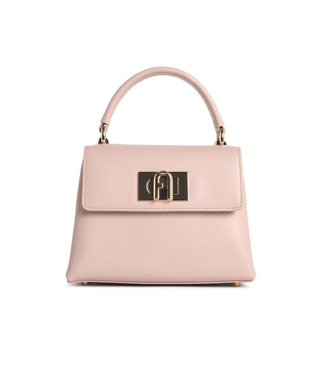 FURLA Розовая кожаная сумка с короткими ручками, фото 1