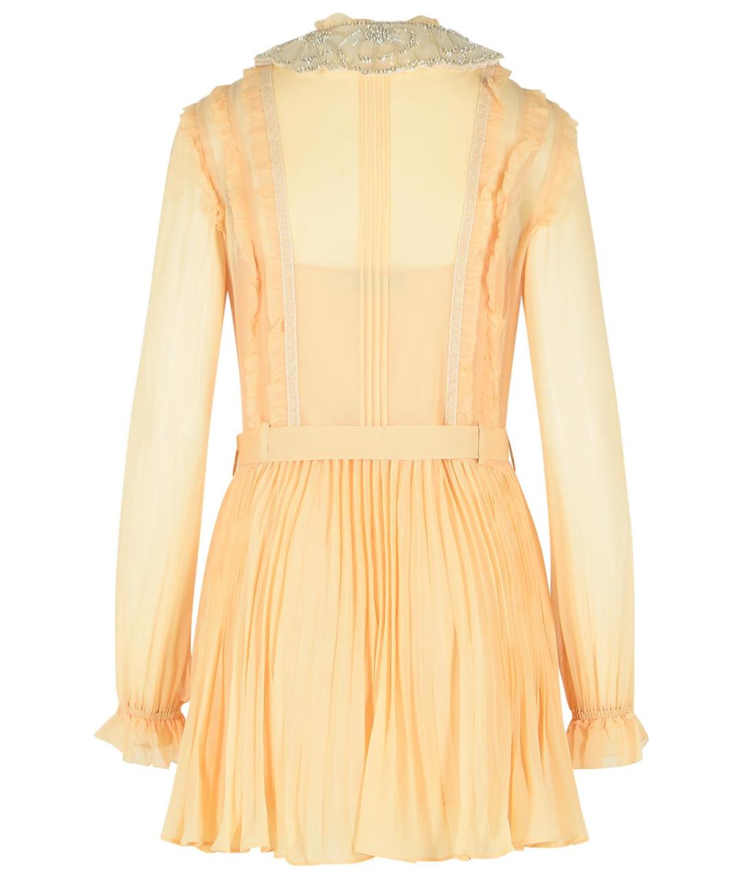 SELF-PORTRAIT Бежевое вискозное повседневное платье, фото 3