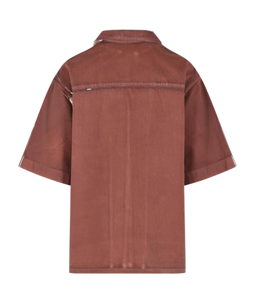 MARNI Коричневая хлопковая кэжуал рубашка, фото 3
