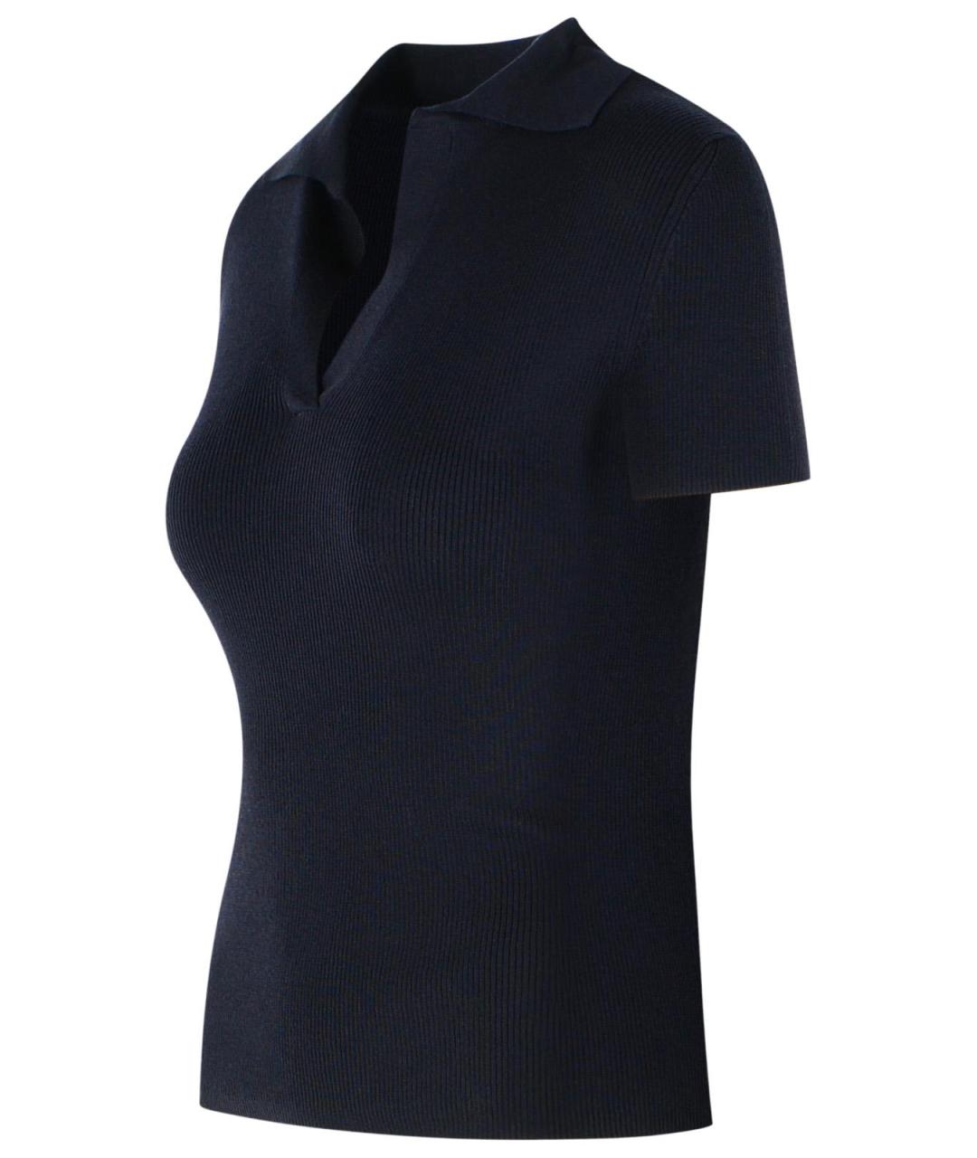 MAX MARA Синяя шерстяная футболка, фото 2